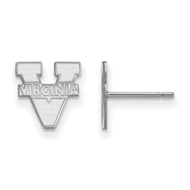 Sterling Silver Rhodium Plated Logoart University Of Virginia Extra Small Post Earrings