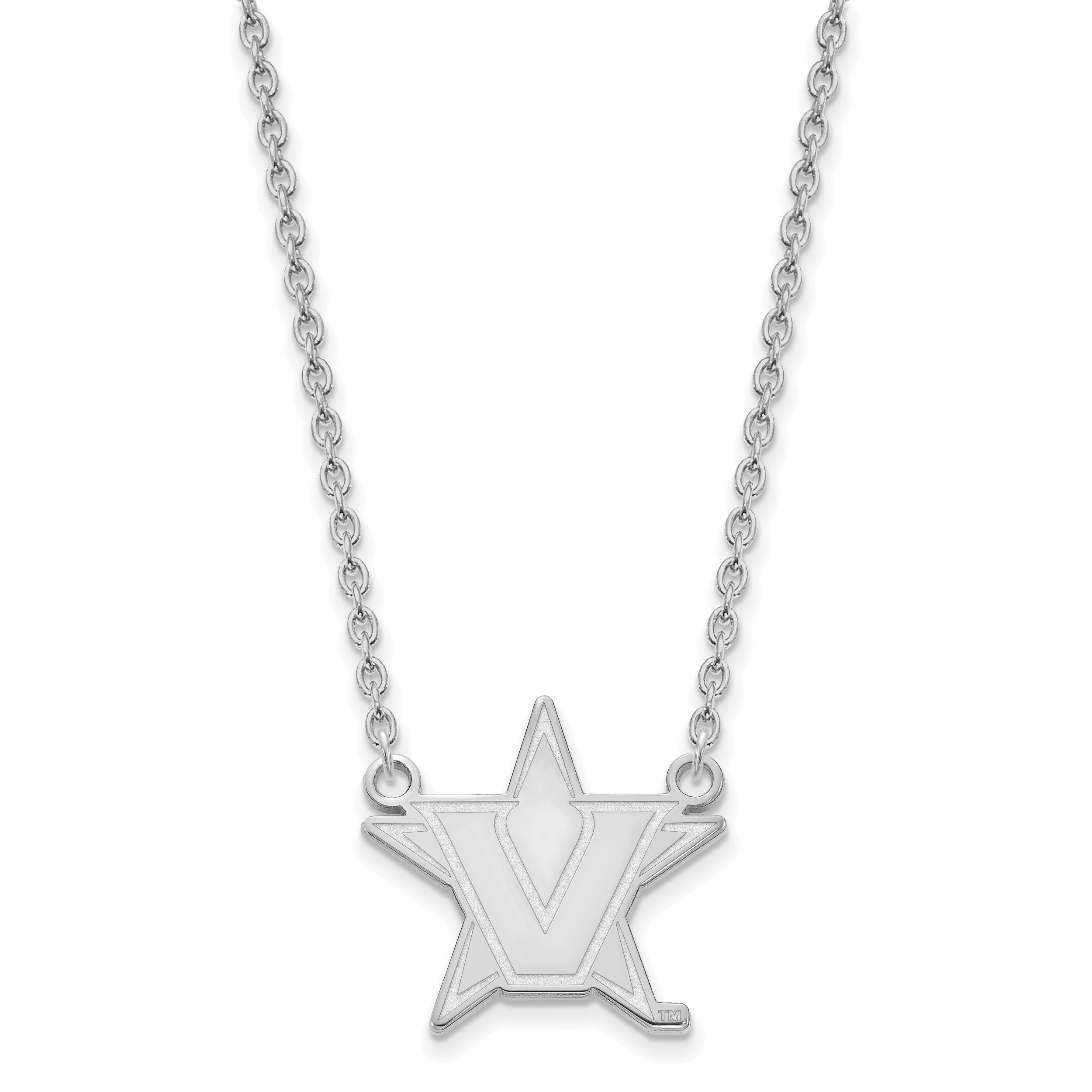 Sterling Silver S. Rh P Logoart Vanderbilt University Large Pendant Necklace