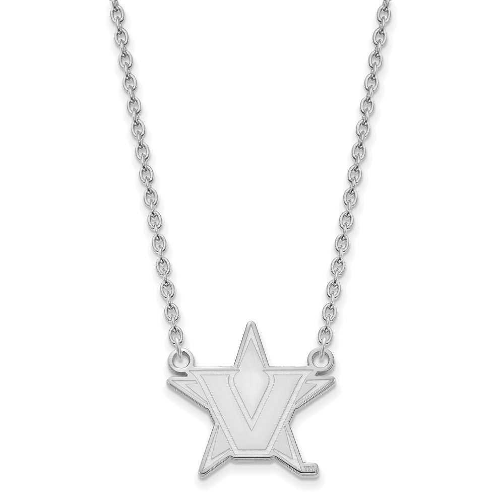 10K White Gold 10Kw Logoart Vanderbilt University Large Pendant Necklace