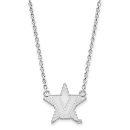 10K White Gold 10Kw Logoart Vanderbilt University Large Pendant Necklace