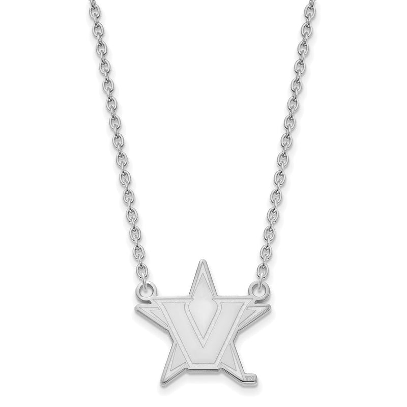 10K White Gold 10Kw Logoart Vanderbilt University Large Pendant Necklace