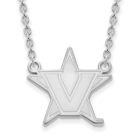 Sterling Silver S. Rh P Logoart Vanderbilt University Large Pendant Necklace
