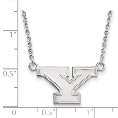 10K White Gold Logoart Youngstown State University Letter Y Small Pendant 18 Inch Necklace