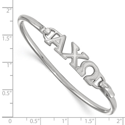 Sterling Silver Logoart Alpha Chi Omega Large Hook And Clasp Bangle