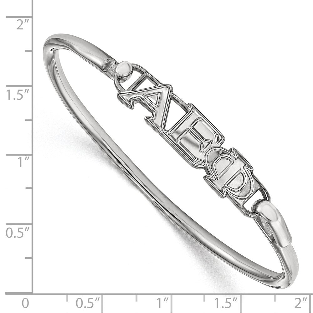 Sterling Silver S. Rh P Logoart Alpha Epsilon Phi Small Hook And Clasp Bangle
