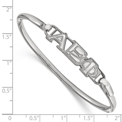Sterling Silver S. Rh P Logoart Alpha Epsilon Phi Small Hook And Clasp Bangle