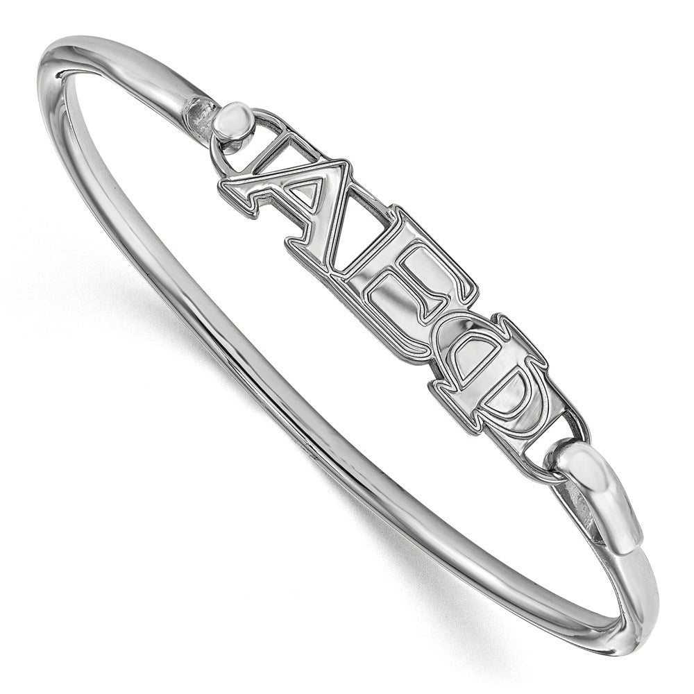 Sterling Silver S. Rh P Logoart Alpha Epsilon Phi Small Hook And Clasp Bangle