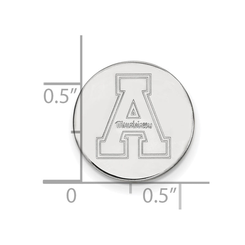 14K White Gold LogoArt Appalachian State University Lapel Pin