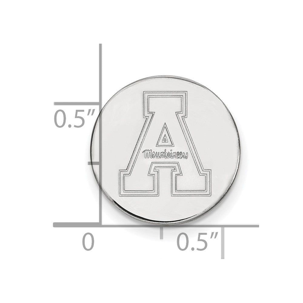 Sterling Silver Rhod-Pltd Logoart Appalachian State University Lapel Pin