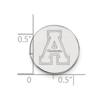 Sterling Silver Rhod-Pltd Logoart Appalachian State University Lapel Pin