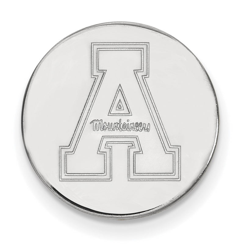 Sterling Silver Rhod-Pltd Logoart Appalachian State University Lapel Pin