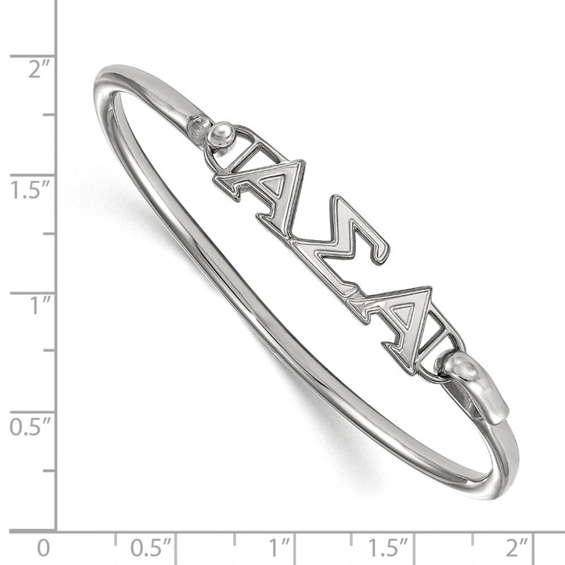 Sterling Silver Logoart Alpha Sigma Small Hook And Clasp Bangle