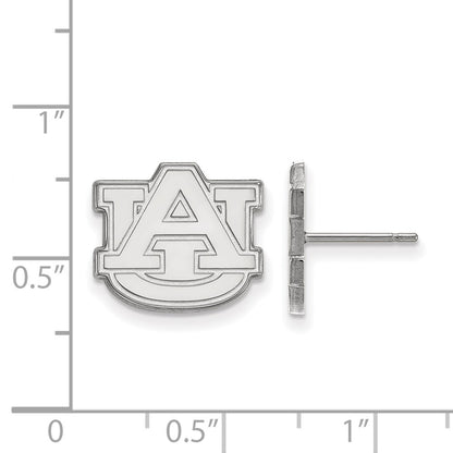 10K White Gold Logoart Auburn University A U Small Post Earrings