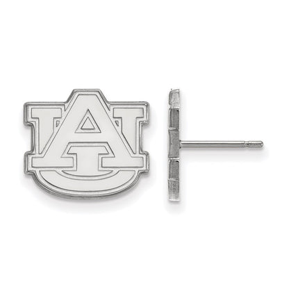 10K White Gold Logoart Auburn University A U Small Post Earrings