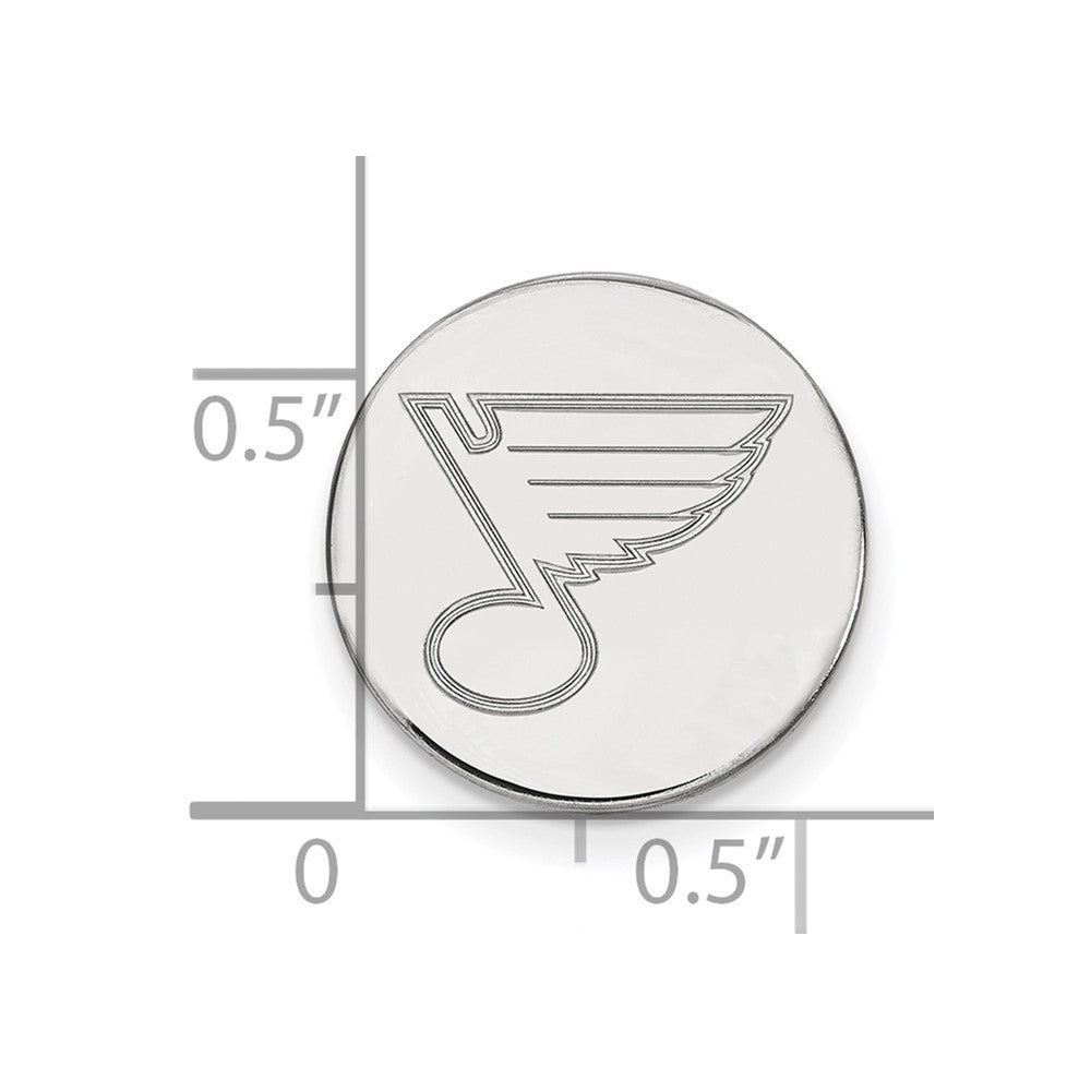 Sterling Silver Rhod-Pltd Nhl Logoart St. Louis Blues Lapel Pin