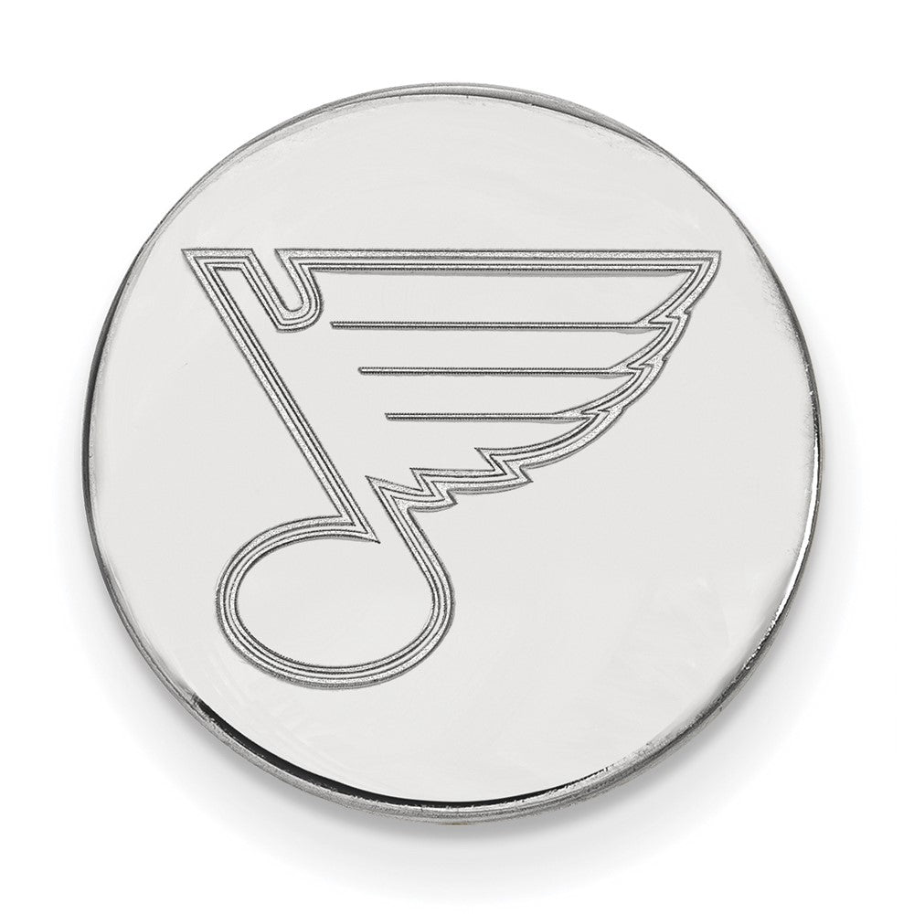 Sterling Silver Rhod-Pltd Nhl Logoart St. Louis Blues Lapel Pin