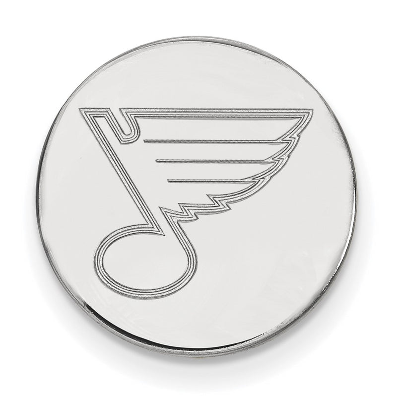 Sterling Silver Rhod-Pltd Nhl Logoart St. Louis Blues Lapel Pin