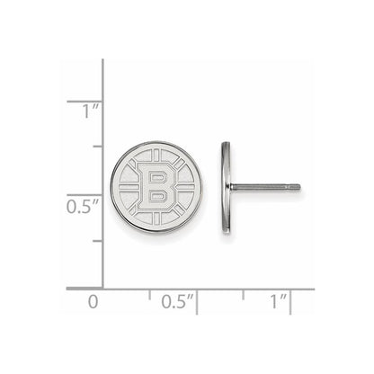 10K White Gold Nhl Logoart Boston Bruins Small Post Earrings