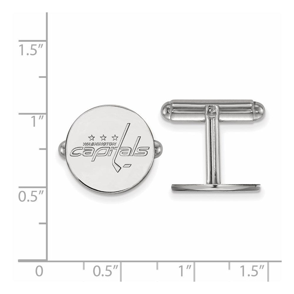 Sterling Silver Rhod-Pltd Nhl Logoart Washington Capitals Cuff Links
