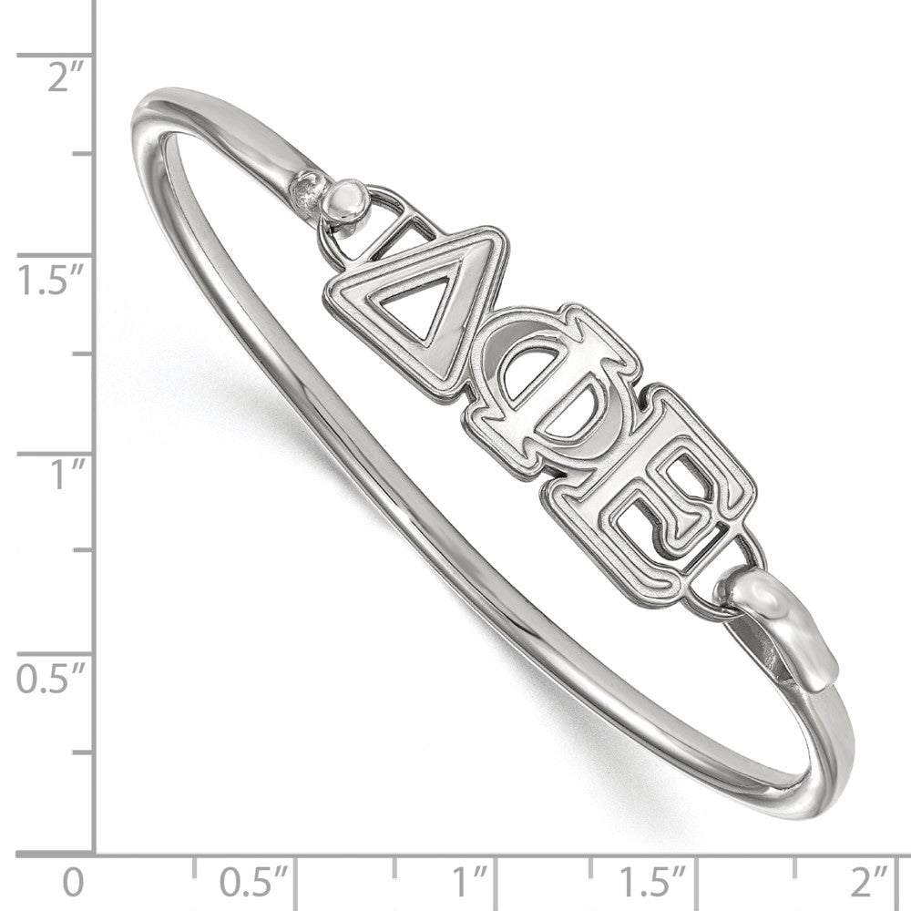 Sterling Silver S. Rh P Logoart Delta Phi Epsilon Large Hook And Clasp Bangle