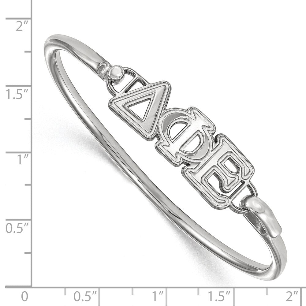 Sterling Silver S. Rh P Logoart Delta Phi Epsilon Large Hook And Clasp Bangle