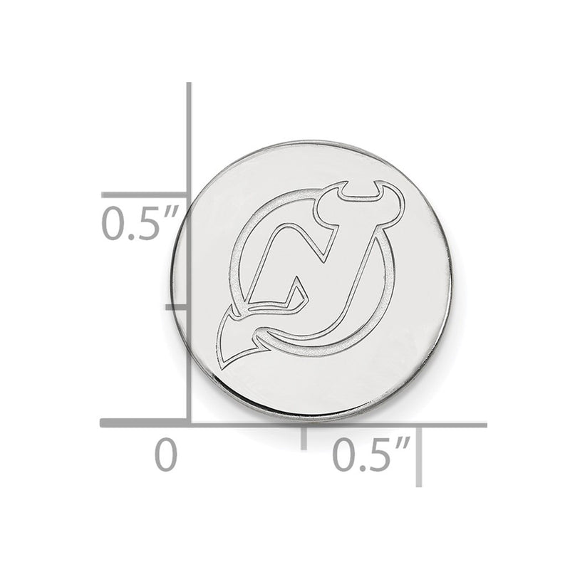 14K White Gold NHL LogoArt New Jersey Devils Lapel Pin