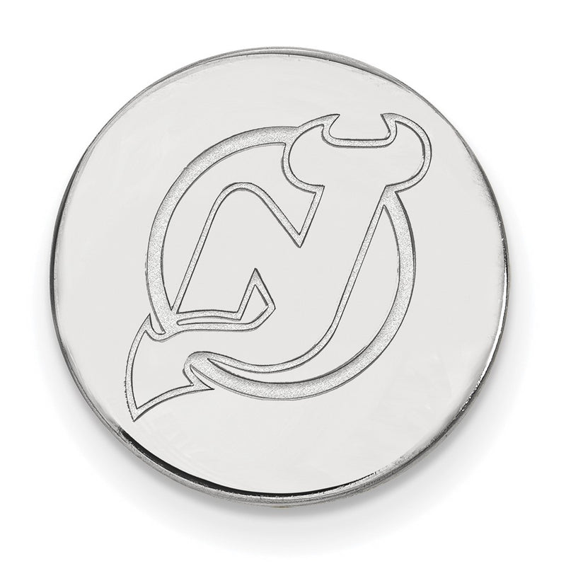 Sterling Silver Rhod-Pltd Nhl Logoart New Jersey Devils Lapel Pin