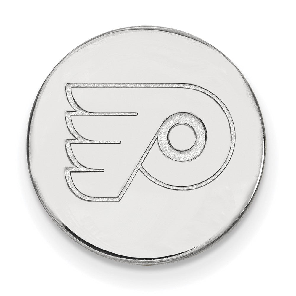 Sterling Silver Rhod-Pltd Nhl Logoart Philadelphia Flyers Lapel Pin