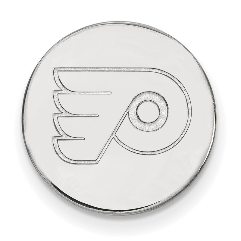 Sterling Silver Rhod-Pltd Nhl Logoart Philadelphia Flyers Lapel Pin