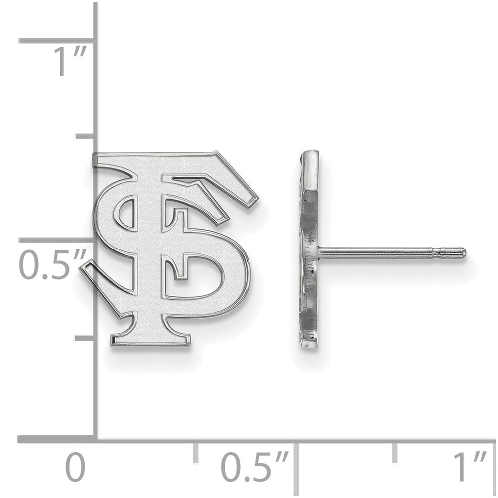 Sterling Silver Rhodium Plated Logoart Florida State University F S Small Post Earrings