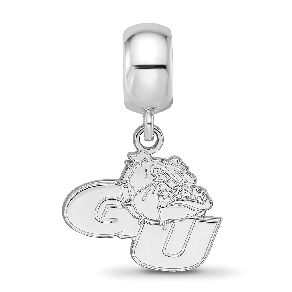 Sterling Silver Rhod-Pltd Logoart Gonzaga University Sm Dangle Bead