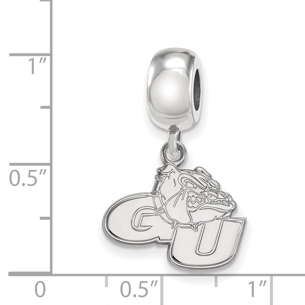 Sterling Silver Rhod-Pltd Logoart Gonzaga University Sm Dangle Bead