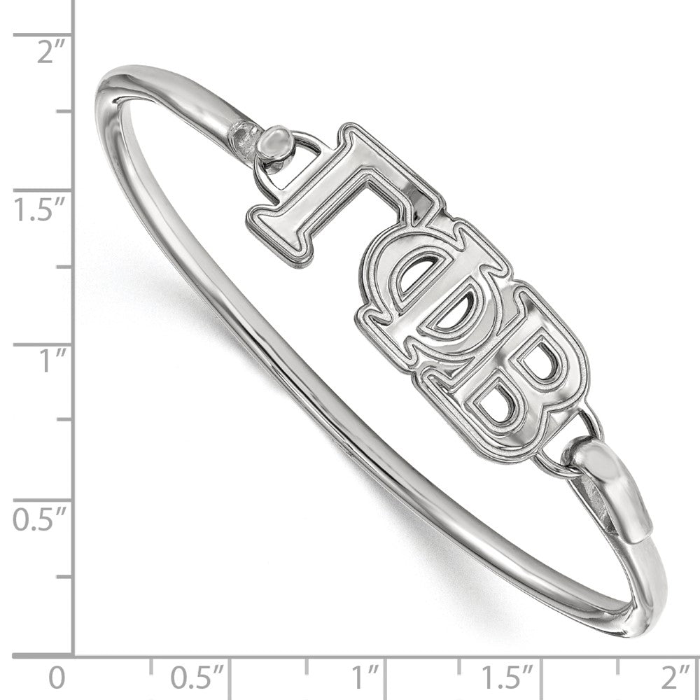 Sterling Silver Logoart Gamma Phi Beta Large Hook And Clasp Bangle