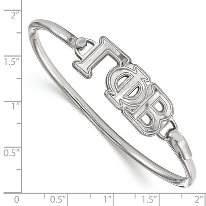 Sterling Silver Logoart Gamma Phi Beta Large Hook And Clasp Bangle