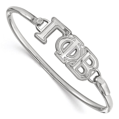 Sterling Silver Logoart Gamma Phi Beta Large Hook And Clasp Bangle