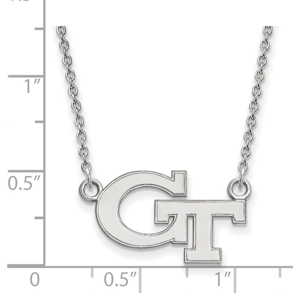 14K White Gold Logoart Georgia Institute Of Technology G T Small Pendant 18 Inch Necklace