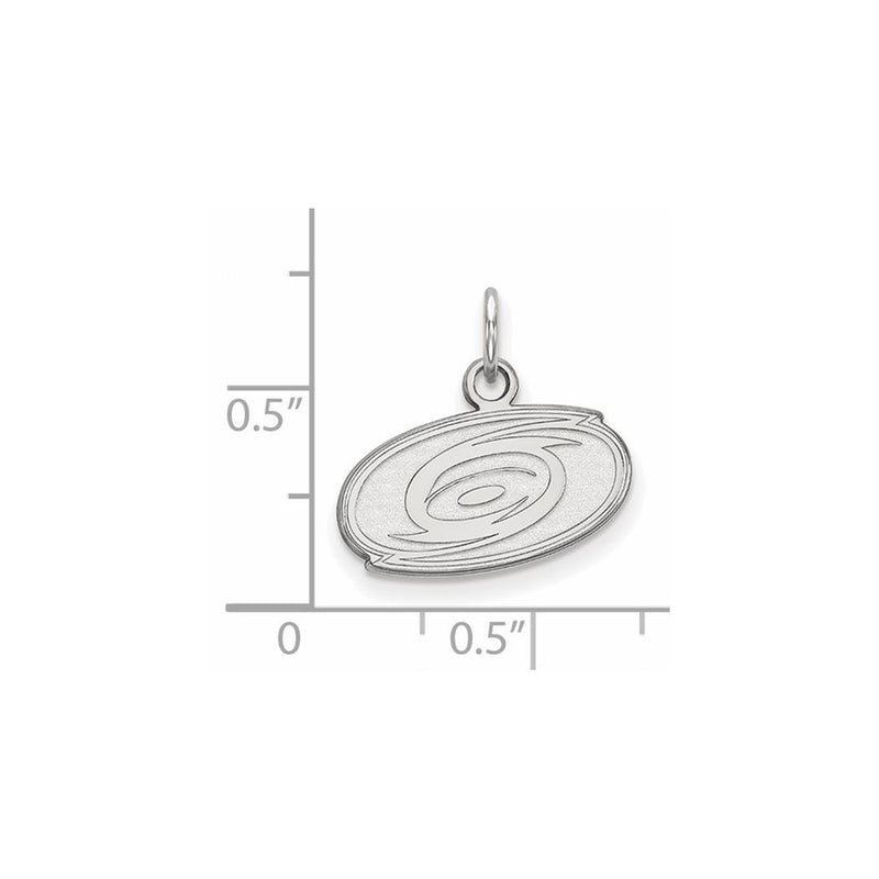 Sterling Silver Rhodium Plated Nhl Logoart Carolina Hurricanes Extra Small Pendant