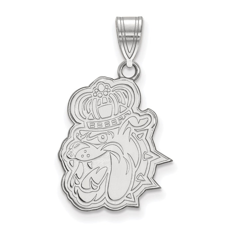 Sterling Silver Rhodium Plated Logoart James Madison University Duke Dog Large Pendant