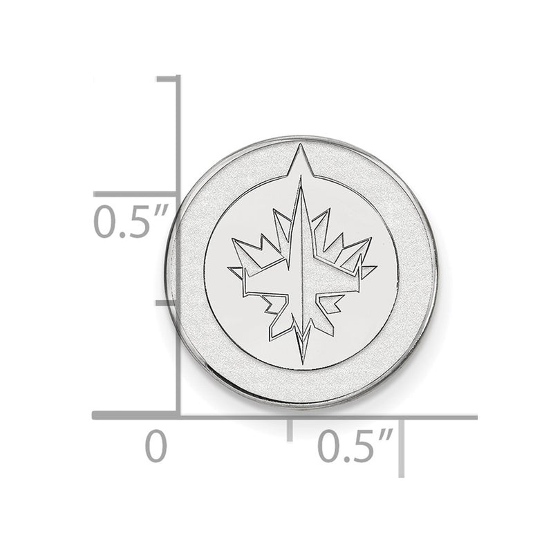 14K White Gold NHL LogoArt Winnipeg Jets Lapel Pin