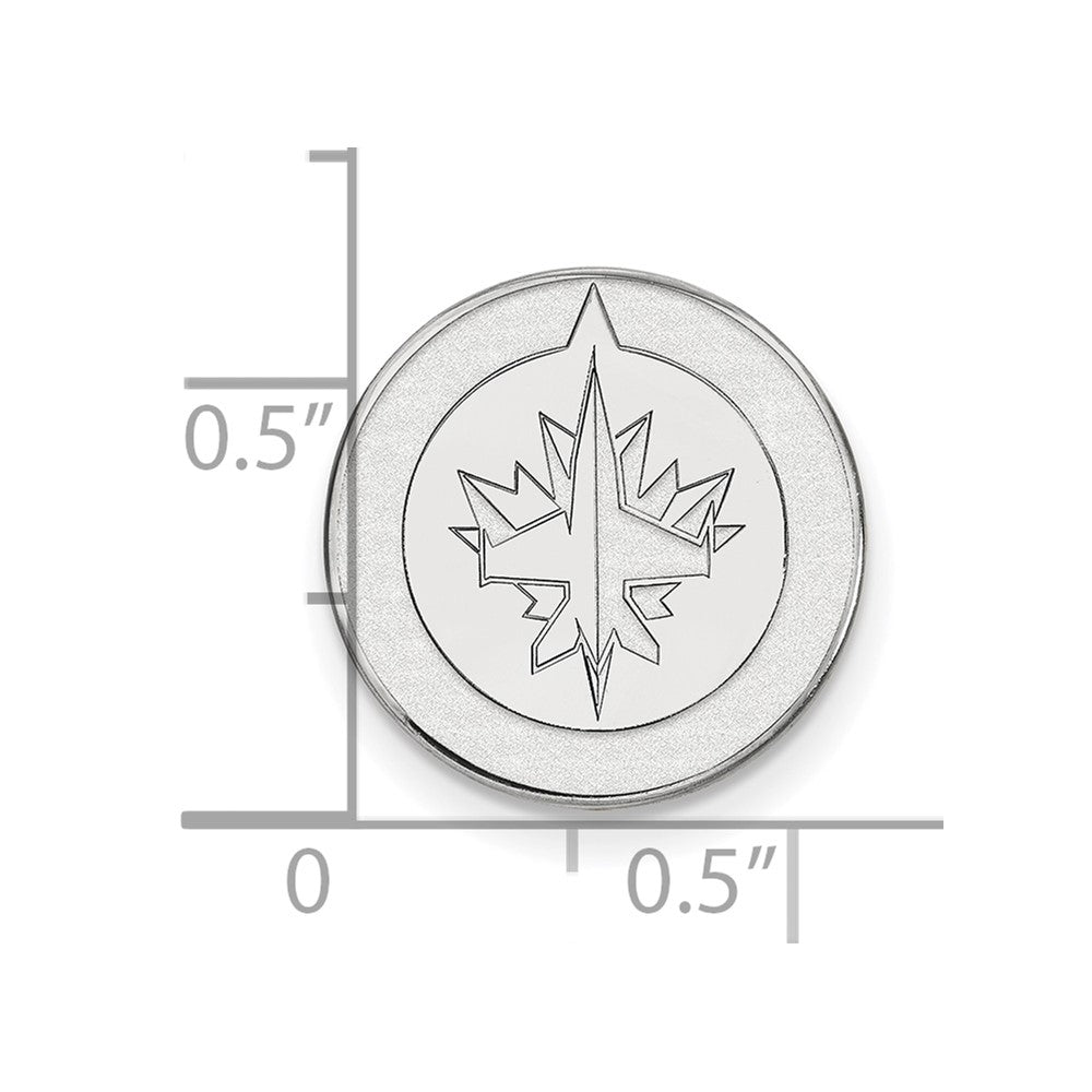 Sterling Silver Rhod-Pltd Nhl Logoart Winnipeg Jets Lapel Pin