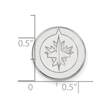 Sterling Silver Rhod-Pltd Nhl Logoart Winnipeg Jets Lapel Pin