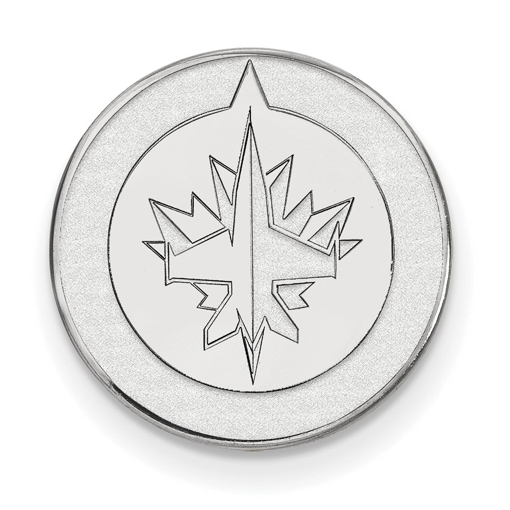Sterling Silver Rhod-Pltd Nhl Logoart Winnipeg Jets Lapel Pin