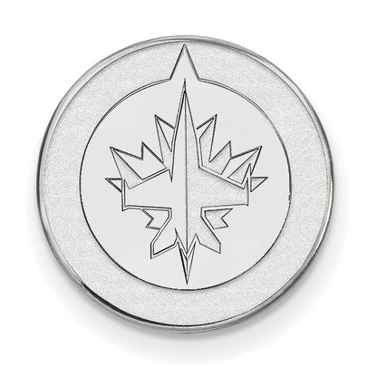 Sterling Silver Rhod-Pltd Nhl Logoart Winnipeg Jets Lapel Pin