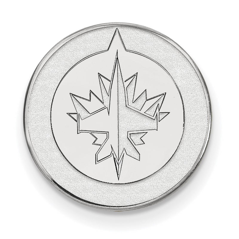 Sterling Silver Rhod-Pltd Nhl Logoart Winnipeg Jets Lapel Pin