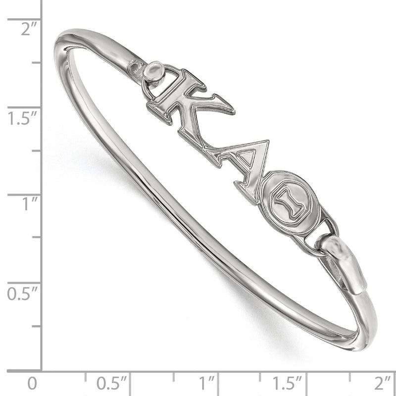 Sterling Silver S. Rh P Logoart Kappa Alpha Theta Small Hook And Clasp Bangle