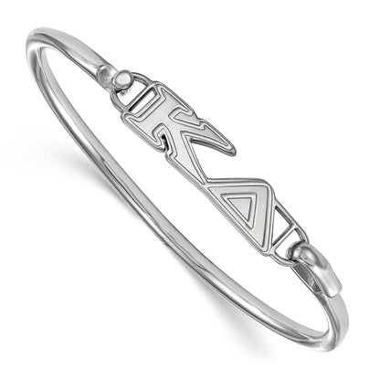 Sterling Silver Rh Plated Logoart Kappa Delta Small Hook And Clasp Bangle