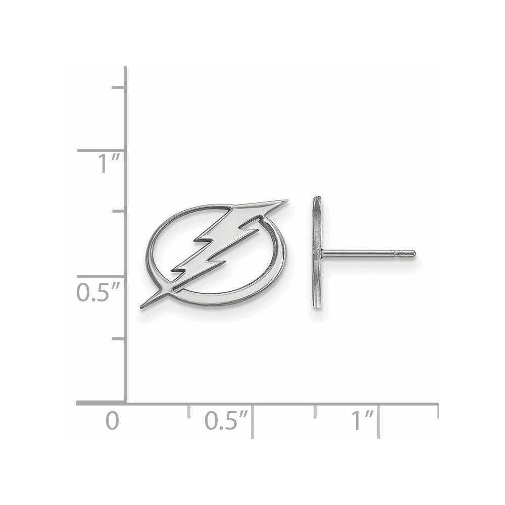 14K White Gold Nhl Logoart Tampa Bay Lightning Small Post Earrings