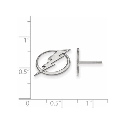 14K White Gold Nhl Logoart Tampa Bay Lightning Small Post Earrings