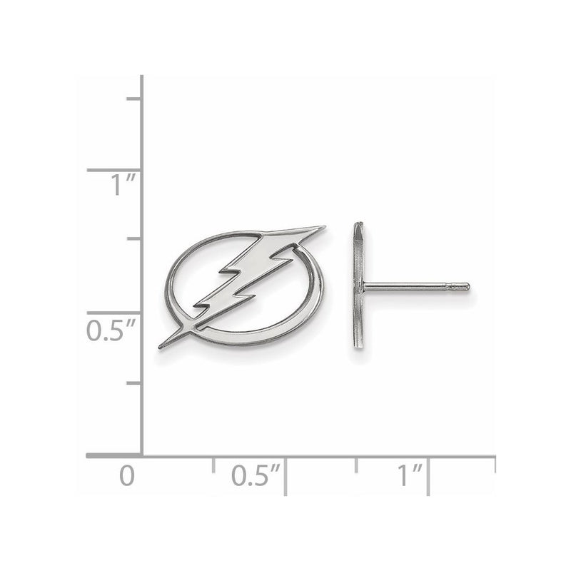 14K White Gold Nhl Logoart Tampa Bay Lightning Small Post Earrings