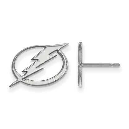 14K White Gold Nhl Logoart Tampa Bay Lightning Small Post Earrings